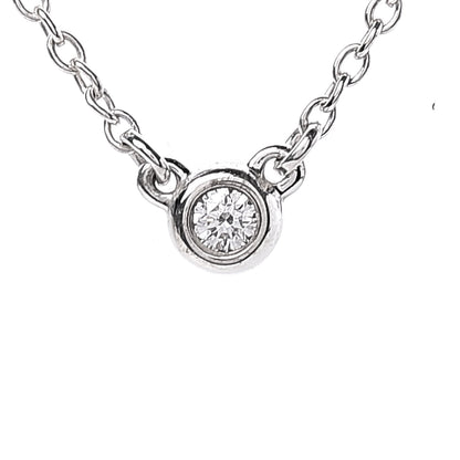 Tiffany Sterling Silver Diamond .03ct Elsa Peretti Diamonds by the Yard Pendant Necklace 4 of 6