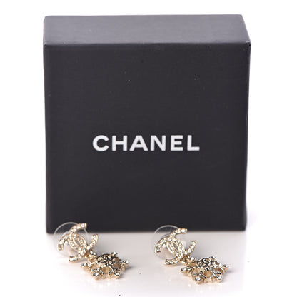 Chanel Crystal Snowflake CC Drop Earrings Gold 5 of 5