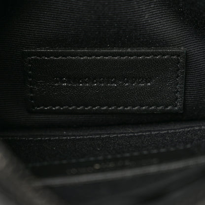 Saint Laurent Grain De Poudre Chevron Monogram Bill Pouch Black 7 of 8