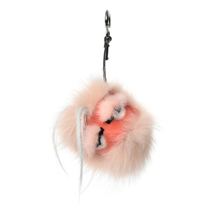 Fendi Fox Rabbit Goat Mink Fur Vitello Flamingo Furbet Monster Bag Bug Charm Light Pink 1 of 4