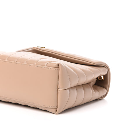 Saint Laurent Calfskin Y Quilted Monogram Small Loulou Chain Satchel Dark Beige 11 of 12
