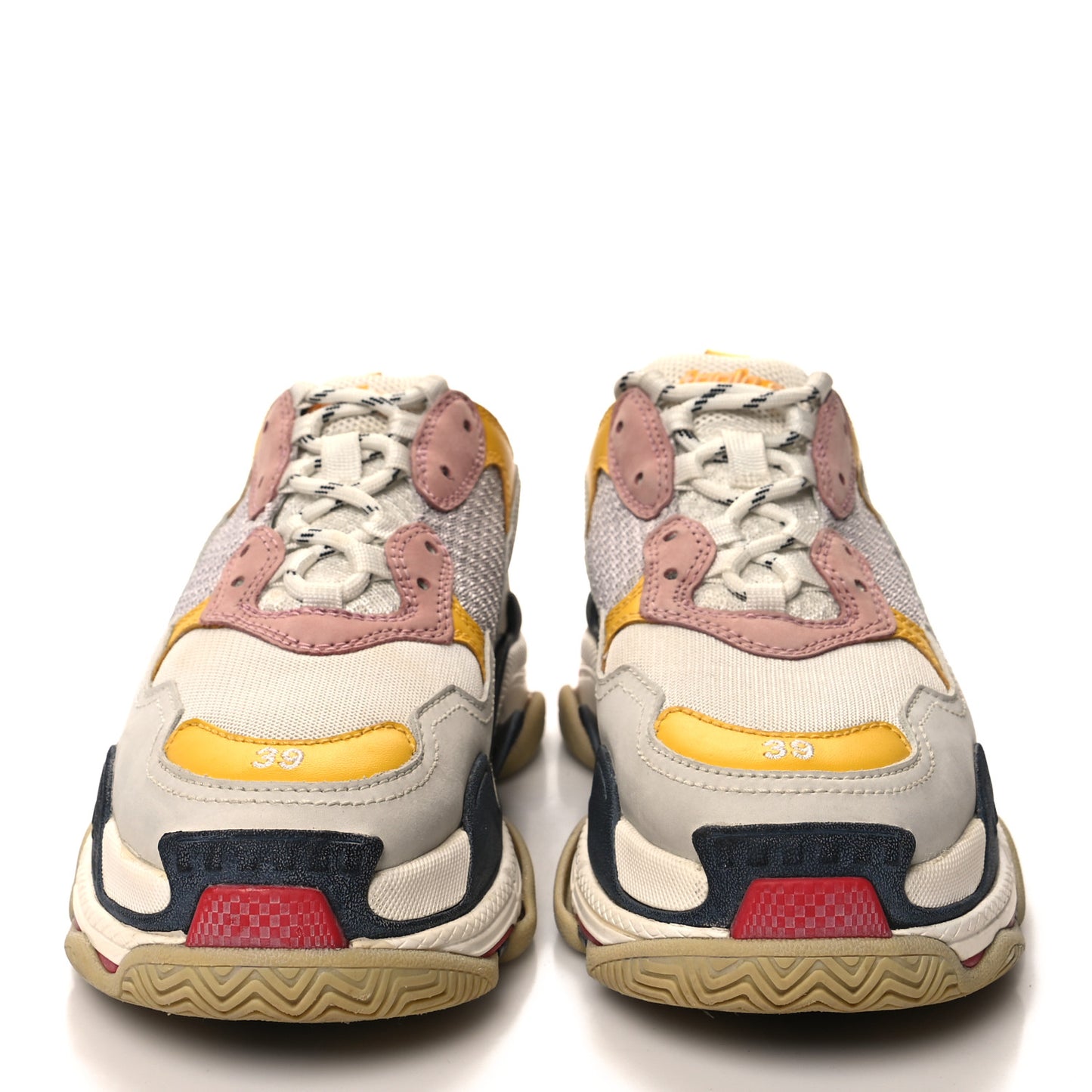 Fabric Mesh Multicolor Womens Triple S Sneakers 39 Yellow Pink Grey