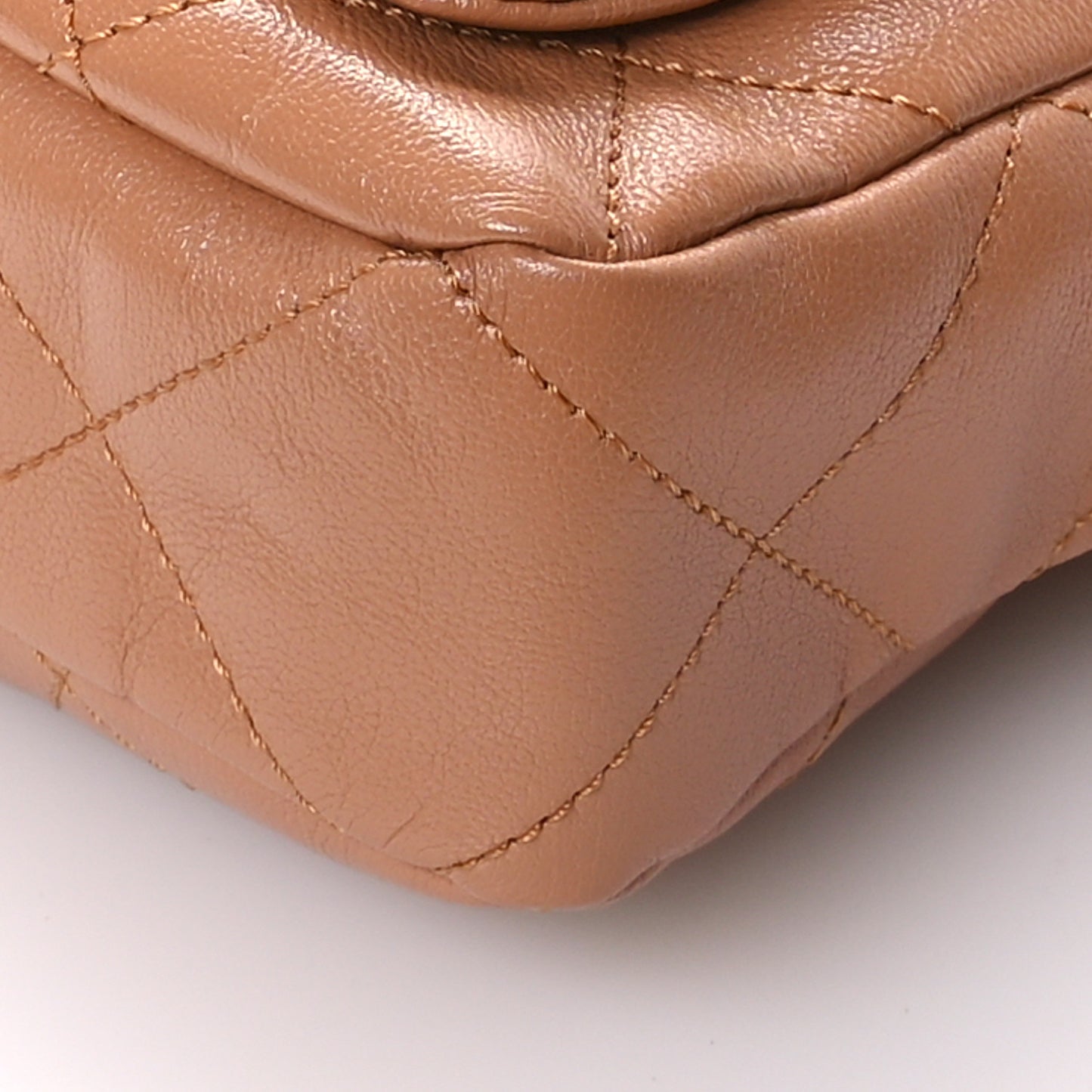 Shiny Calfskin Quilted Small Supple Twins Hobo Bag Brown