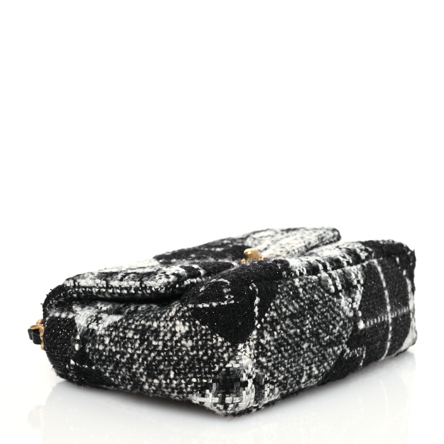Chanel Tweed Quilted Medium Chanel 19 Flap Black White 4 of 12