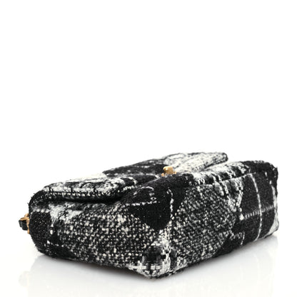 Chanel Tweed Quilted Medium Chanel 19 Flap Black White 4 of 12