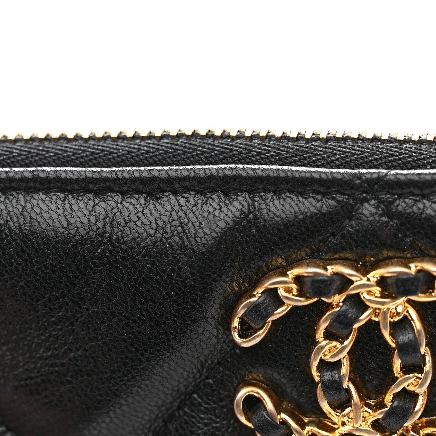 Chanel Goatskin Quilted Small Chanel 19 Pouch Black 8 of 8