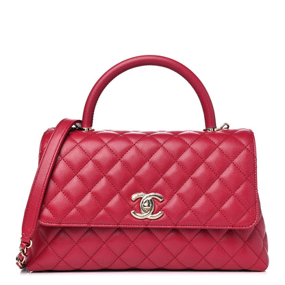 Chanel Caviar Quilted Small Coco Handle Flap Dark Pink 1 of 11