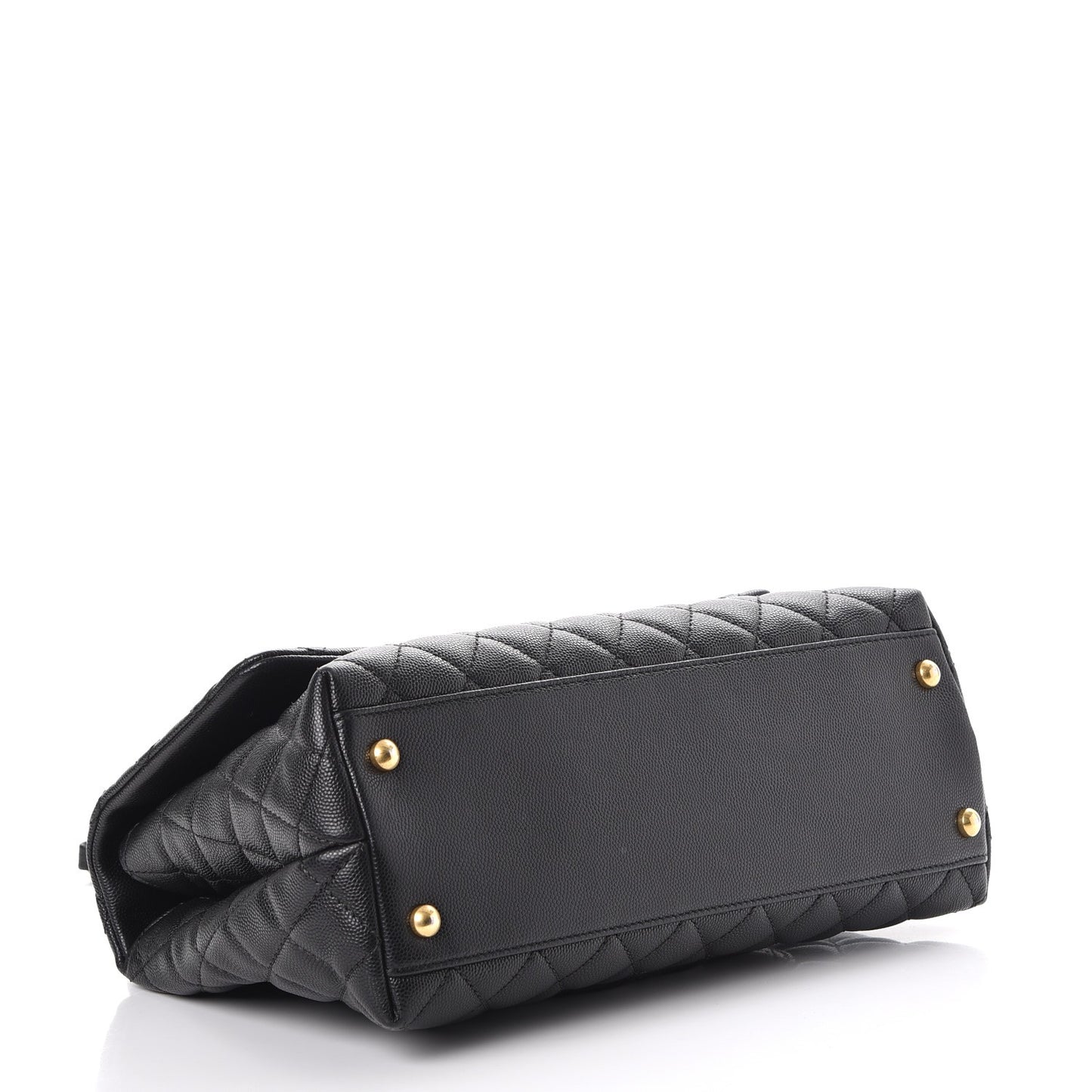 Caviar Quilted Small Coco Handle Flap Black
