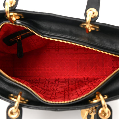 Christian Dior Lambskin Cannage Large Lady Dior Black 5 of 19