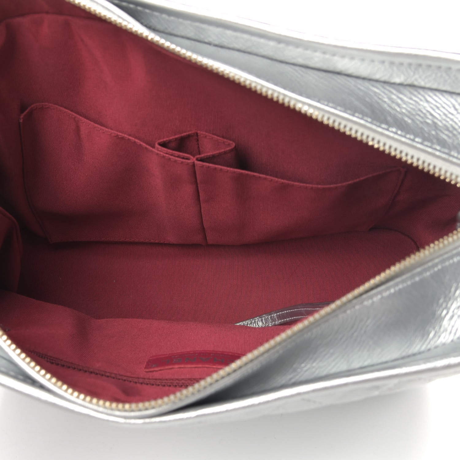 Chanel Metallic Lambskin Calfskin Quilted Medium Gabrielle Hobo Silver 4 of 6