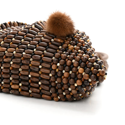 Salvatore Ferragamo Wood Beaded Lizard Mink Gancini Satchel Brown 9 of 10