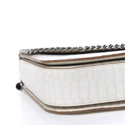 Stella McCartney Embossed Crocodile Effect Medium Falabella Box Shoulder Bag Ivory 8 of 9