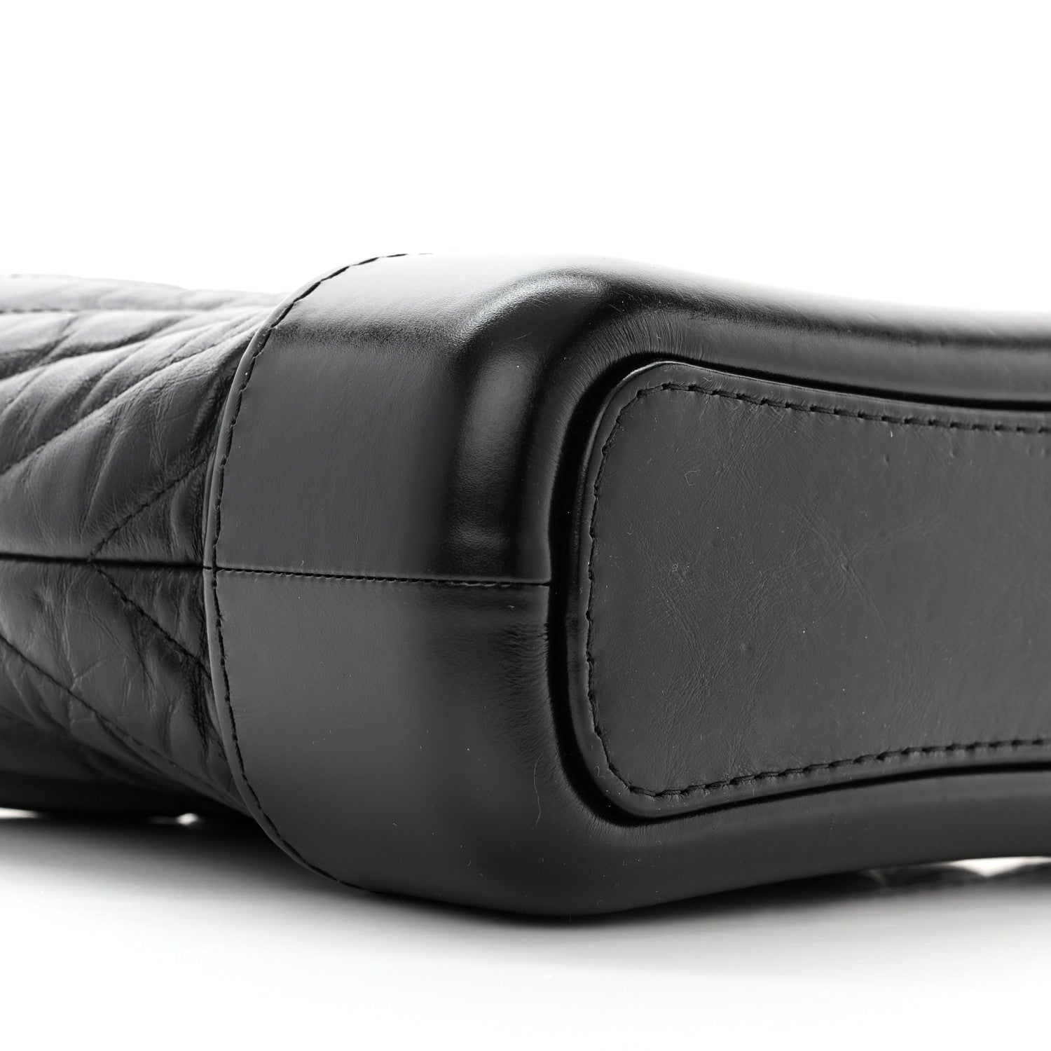 Chanel Aged Calfskin Chevron Quilted Small Gabrielle Hobo Black 9 of 10