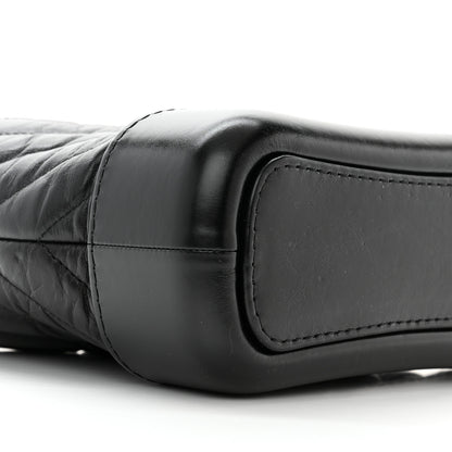 Chanel Aged Calfskin Chevron Quilted Small Gabrielle Hobo Black 9 of 10