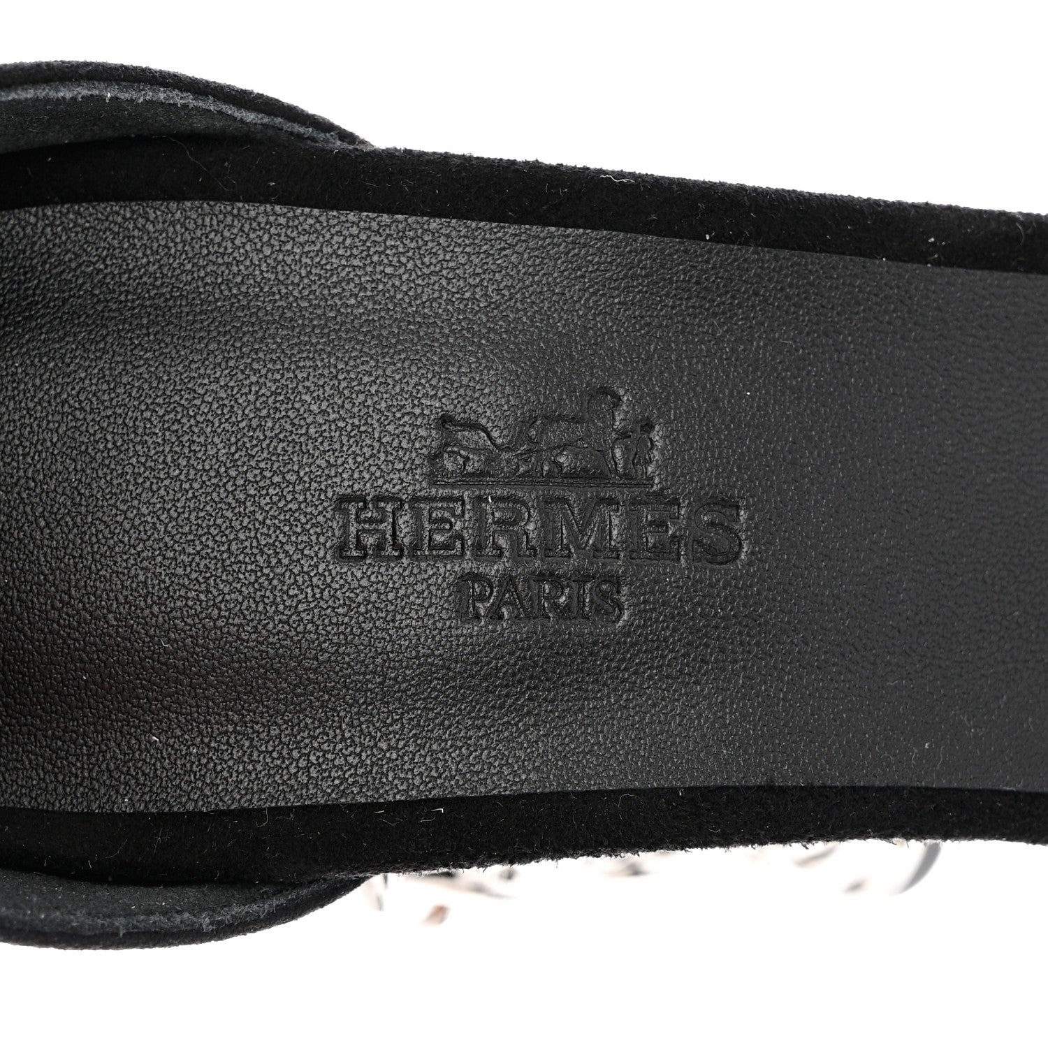 Hermes Suede Goatskin Glam 105 Sandals 38.5 Black 7 of 8