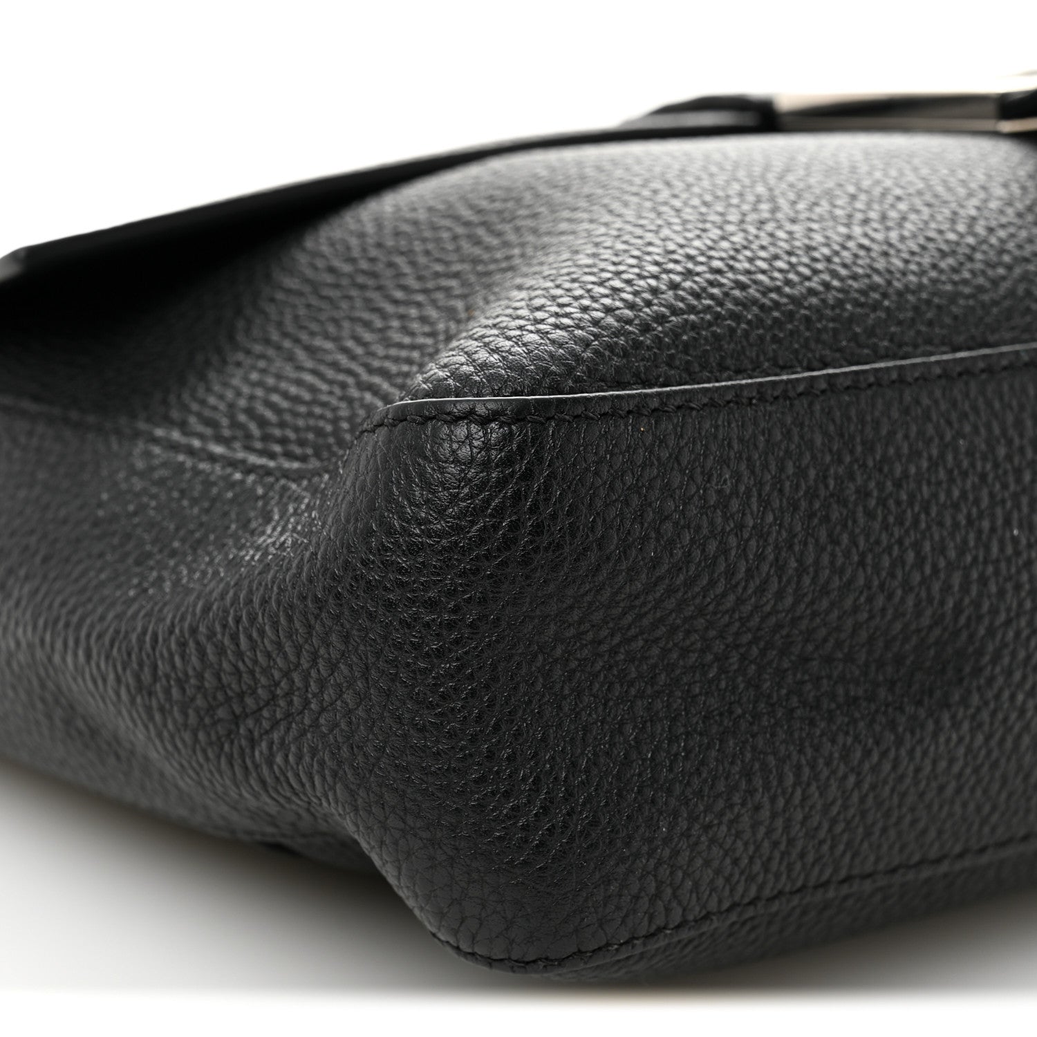 Fendi Cuoio Romano Selleria Large Convertible Baguette  Black 10 of 12