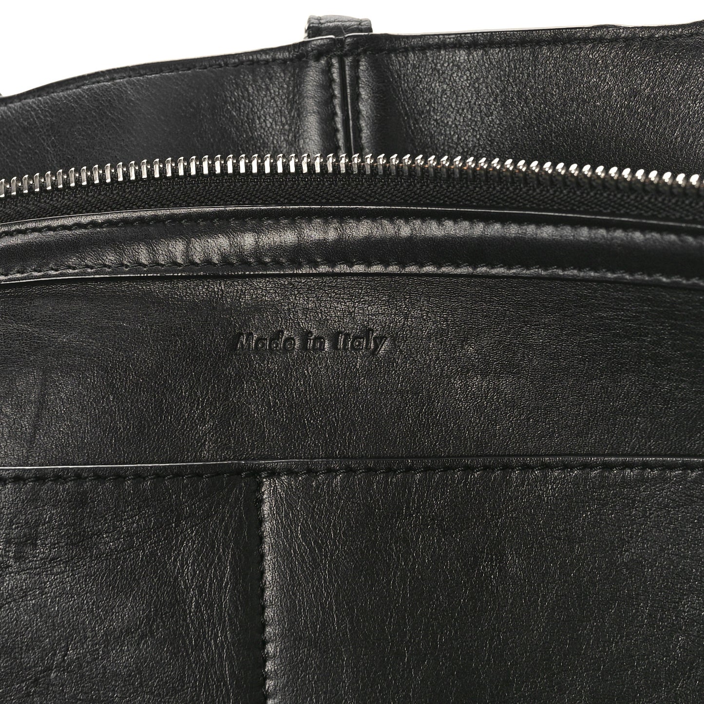 Supple Natural Calfskin Medium Tri-Fold Bag Black