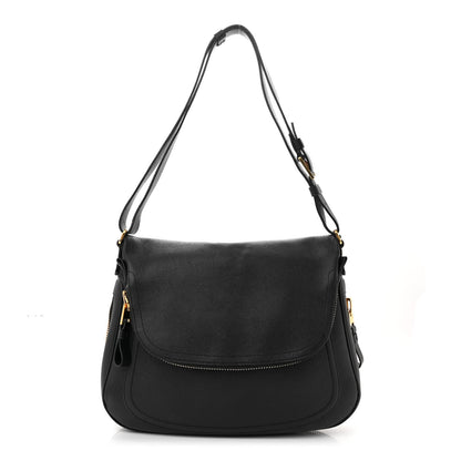 Tom Ford Grained Calfskin Large Jennifer Crossbody Bag Black 1 of 14