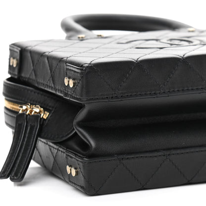 Chanel Calfskin Quilted Studded Square Vanity Case Black 9 of 11