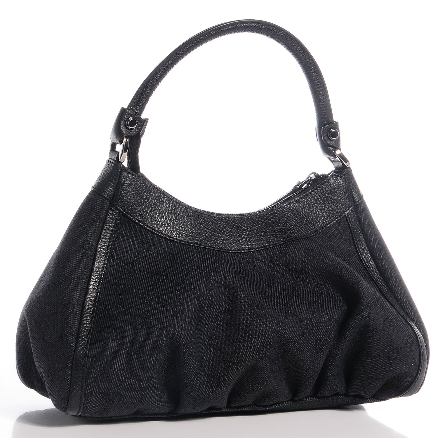 Gucci Monogram Medium D Gold Ring Shoulder Bag Black 3 of 7