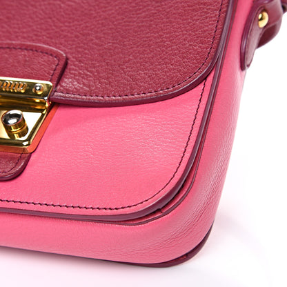Miu Miu Goatskin Madras Shoulder Bag Rosa Peonia 7 of 12