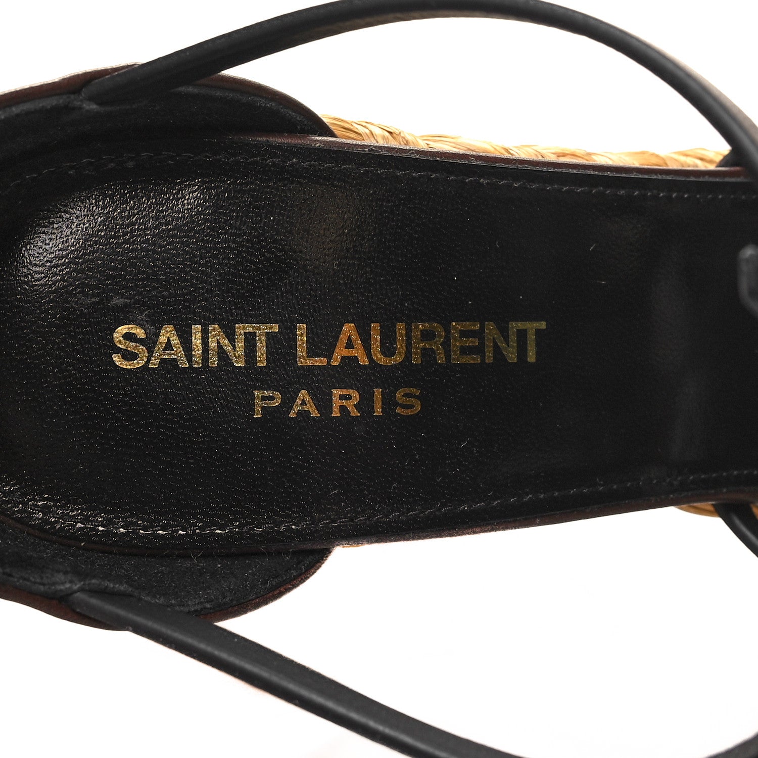 Saint Laurent Calfskin Cassandra Espadrille 105 Wedges 39.5 Chocolate 8 of 9