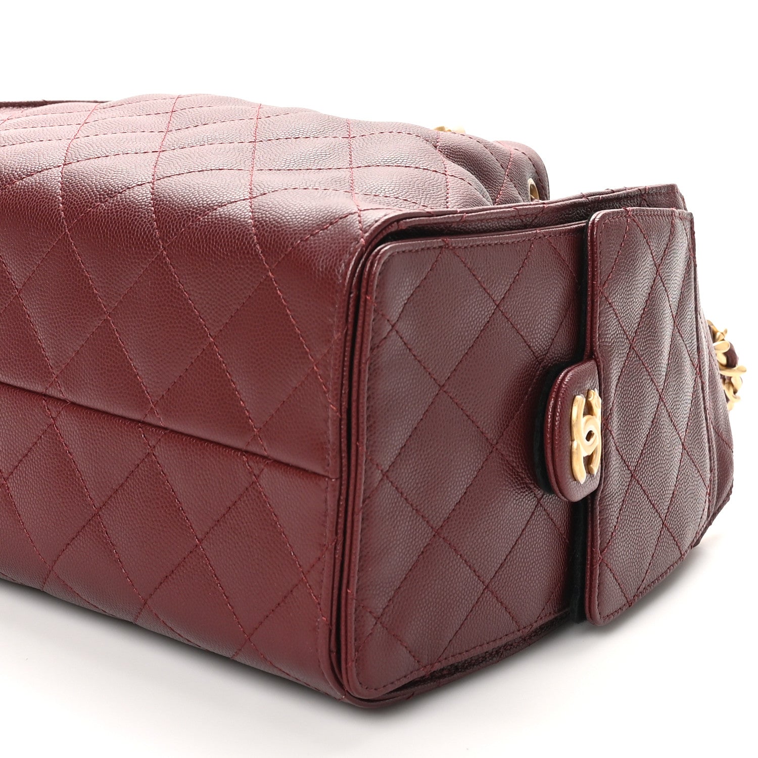 Chanel Caviar Quilted Small Chanel 25 Handbag Burgundy 10 of 11
