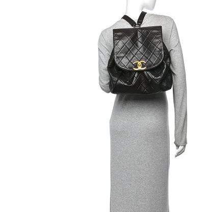 Chanel Lambskin Quilted Drawstring Backpack Brown 2 of 10
