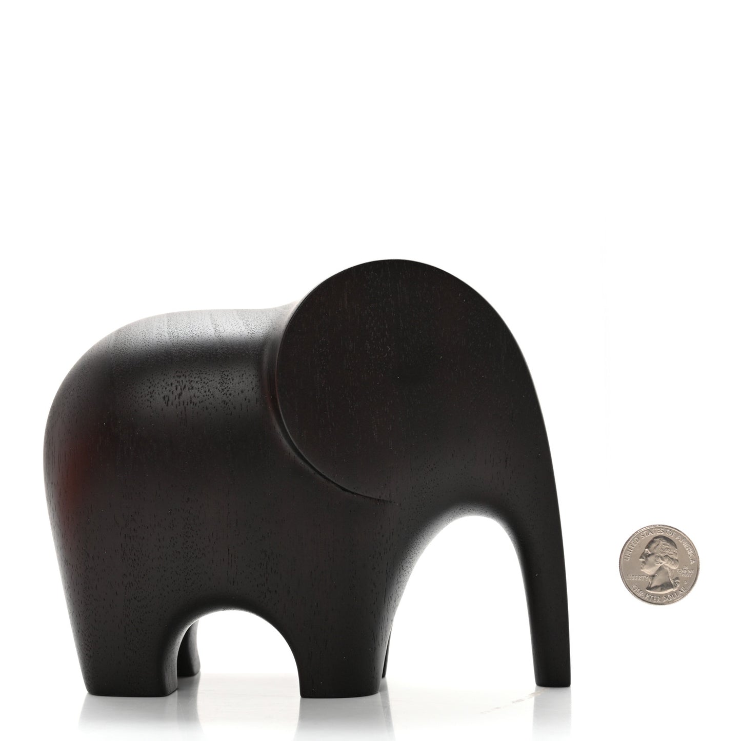 Mahogany Wood Elephant Lao Paperweight Acajou Ebenise