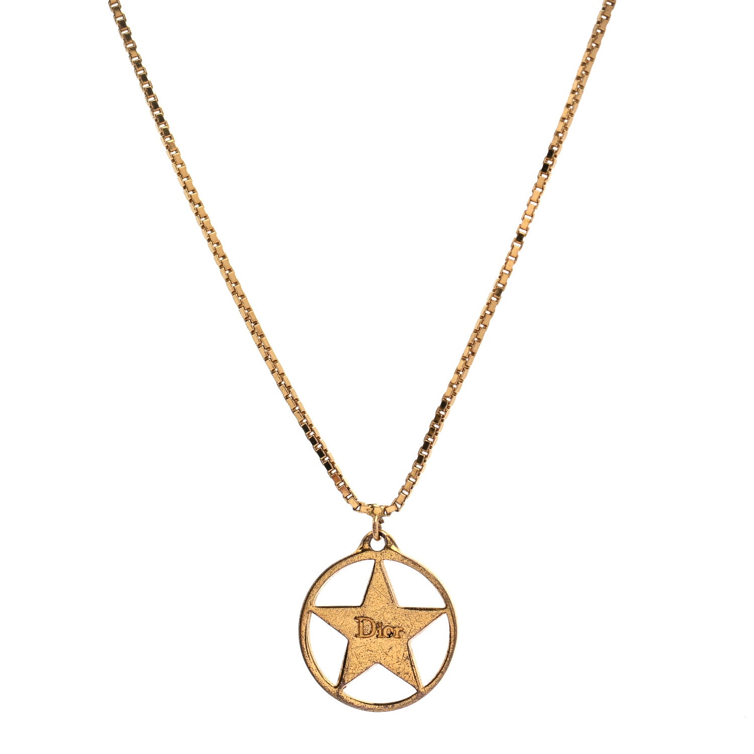 Christian Dior Metal Star Necklace Gold 1 of 5