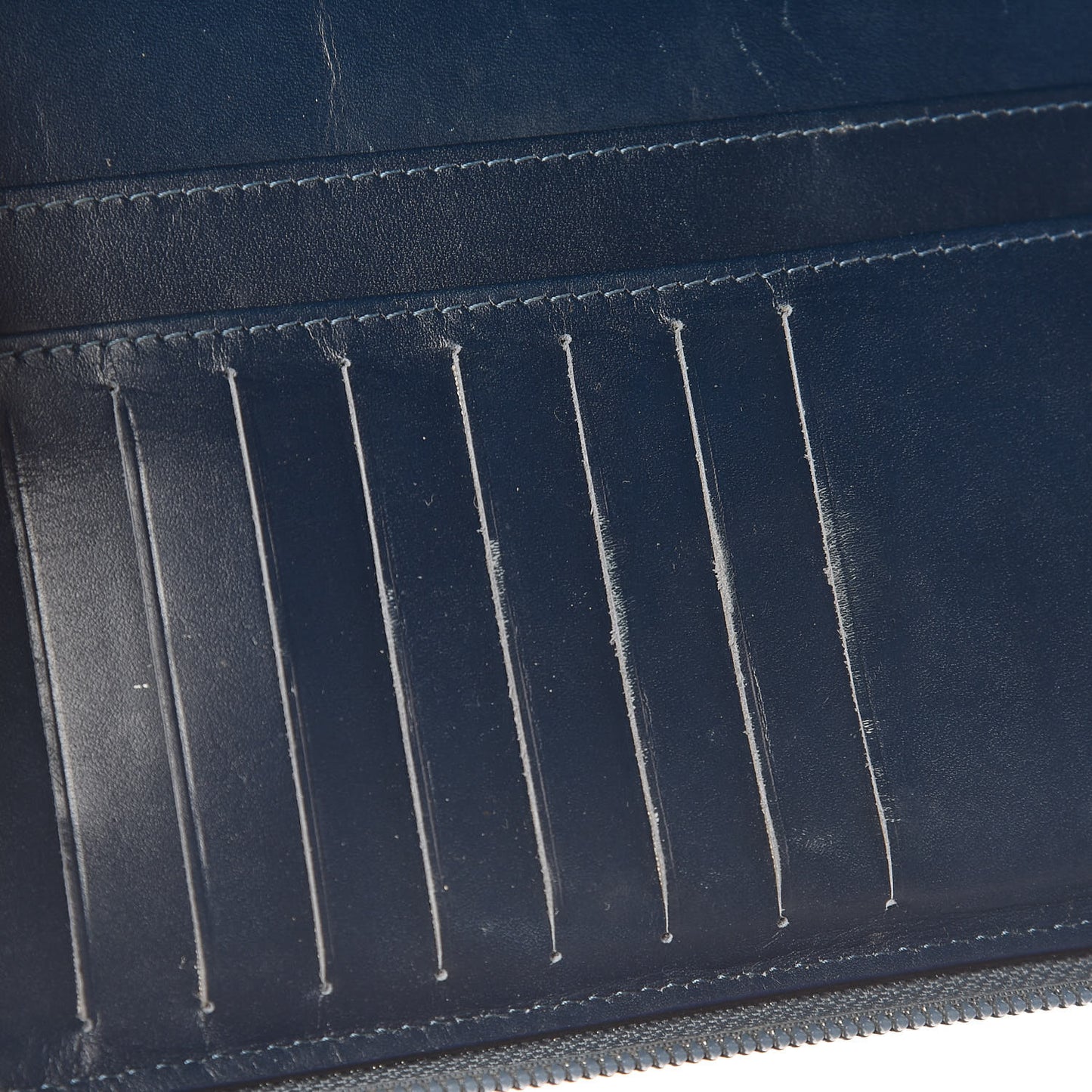 Caviar Large CC Timeless Zip Around Organizer Wallet Blue