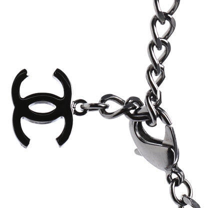 Chanel Ruthenium Crystal Chain CC Choker Silver 4 of 5