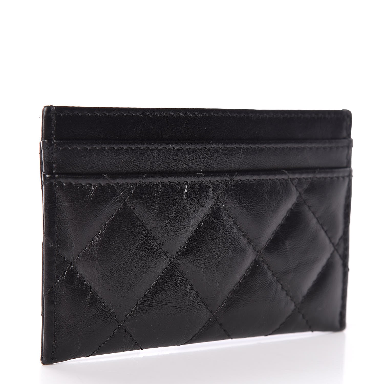 Chanel Aged Calfskin Quilted Reissue Card Holder Black 3 of 8