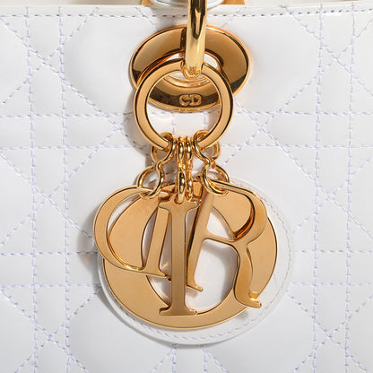 Christian Dior Patent Cannage Medium Lady Dior White 8 of 9