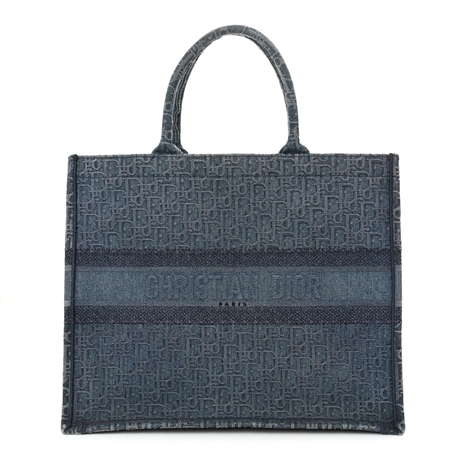 Christian Dior Oblique Denim Book Tote Denim Blue 1 of 13