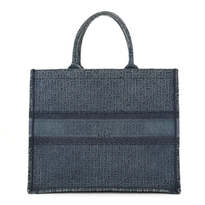Christian Dior Oblique Denim Book Tote Denim Blue 1 of 13