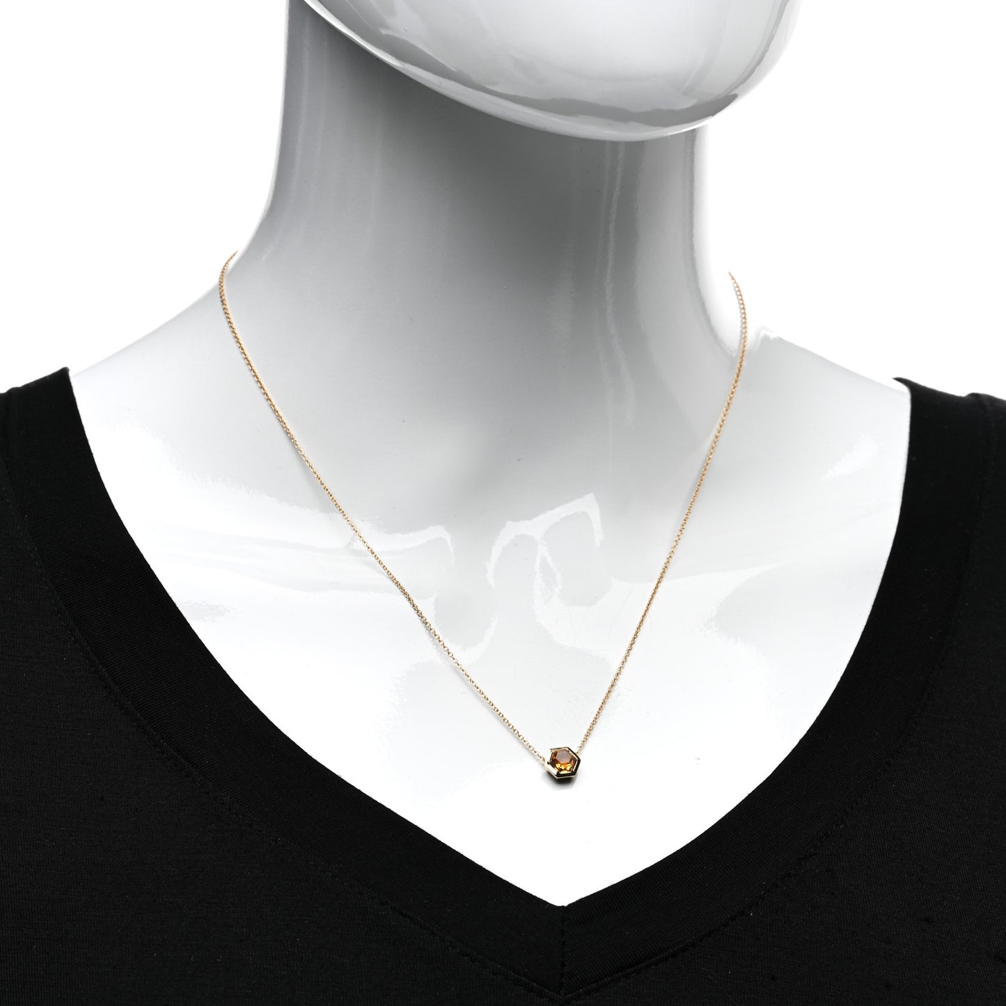 18K Yellow Gold Citrine Paloma's Studio Hexagon Pendant Necklace