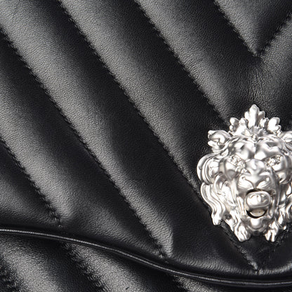 Chanel Lambskin Chevron Jumbo Leo Lion Flap Black 14 of 19