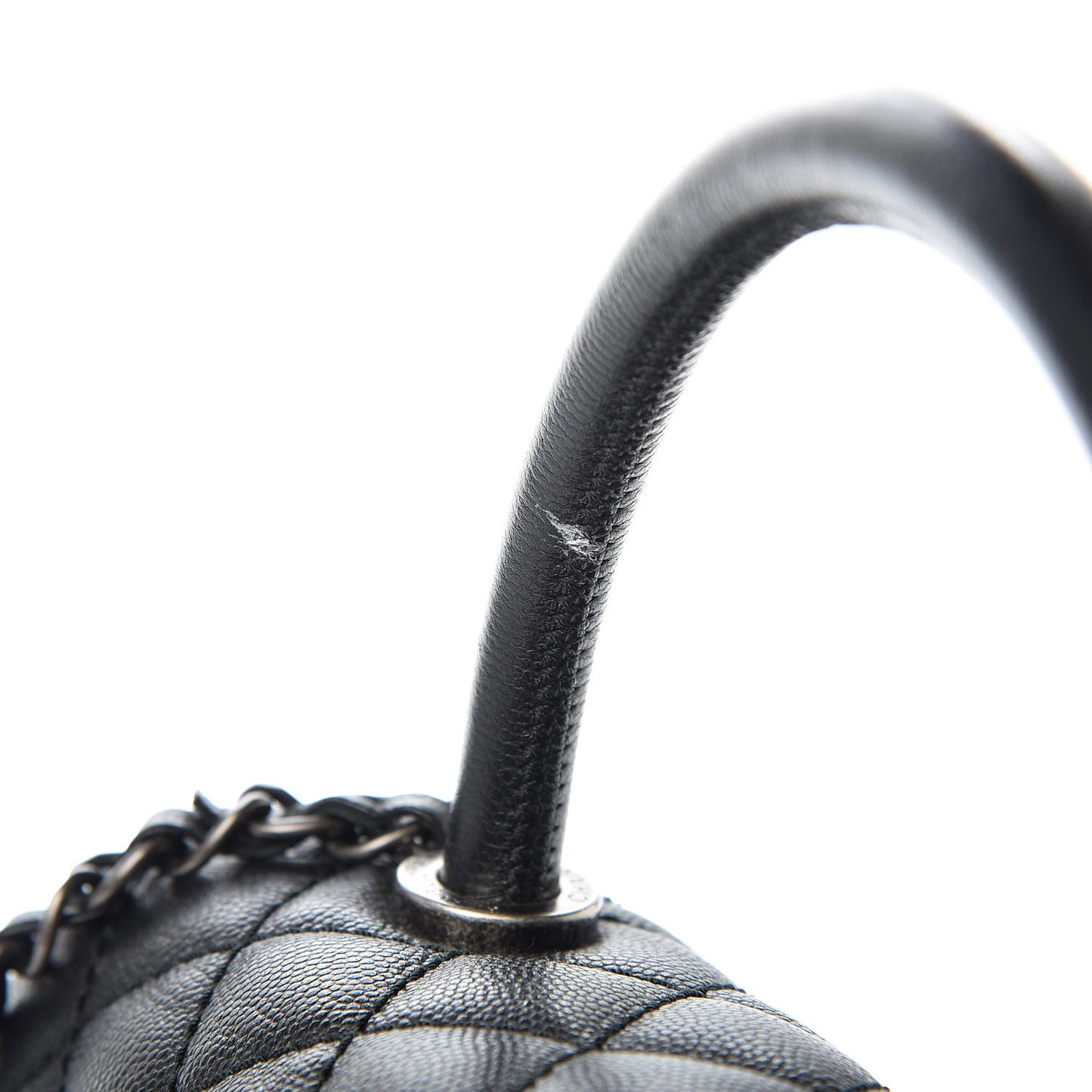 Caviar Quilted Small Coco Handle Flap Black