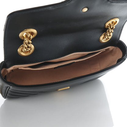 Gucci Calfskin Matelasse Mini GG Marmont Shoulder Bag Black 5 of 6