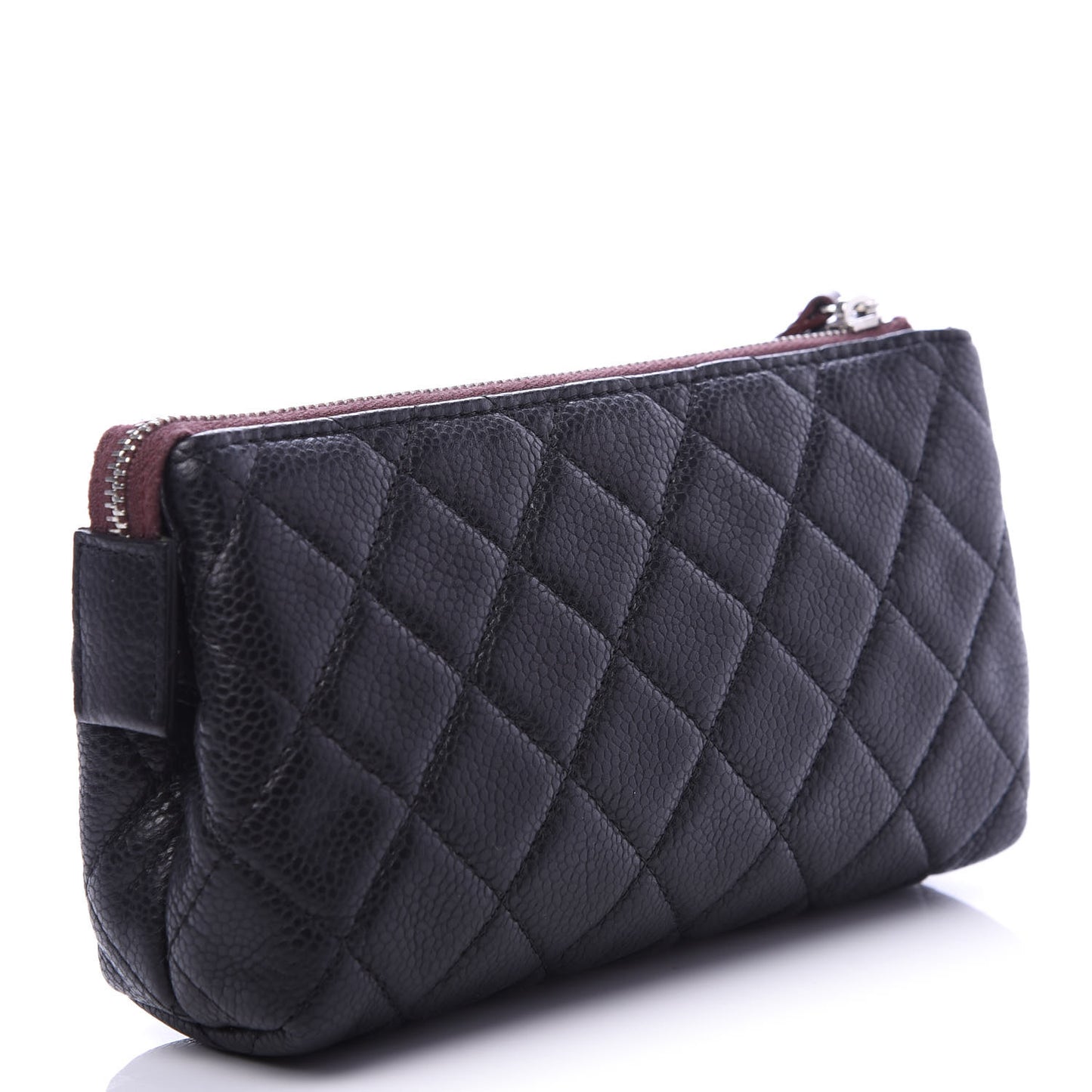 Caviar Quilted Small Cosmetic Case Black