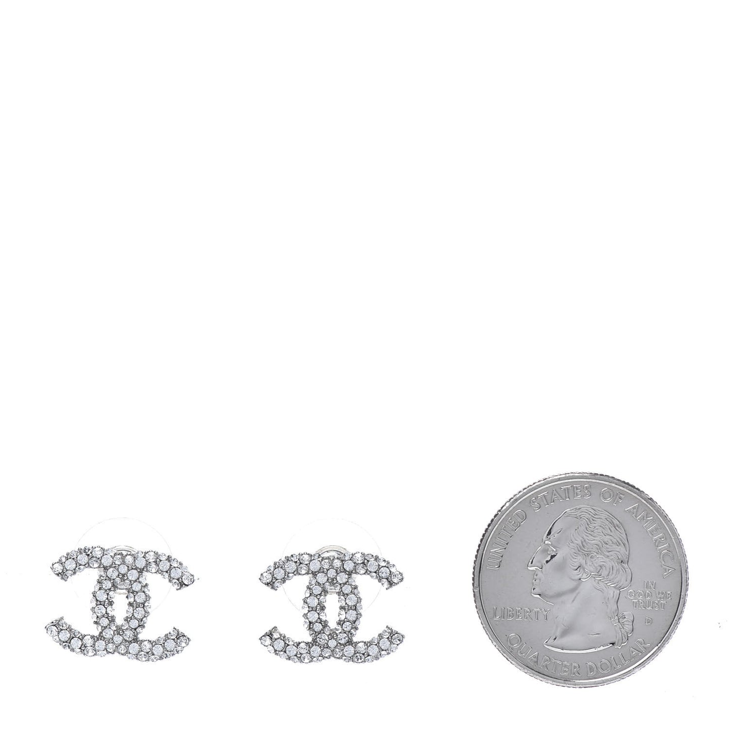 Crystal CC Earrings Silver