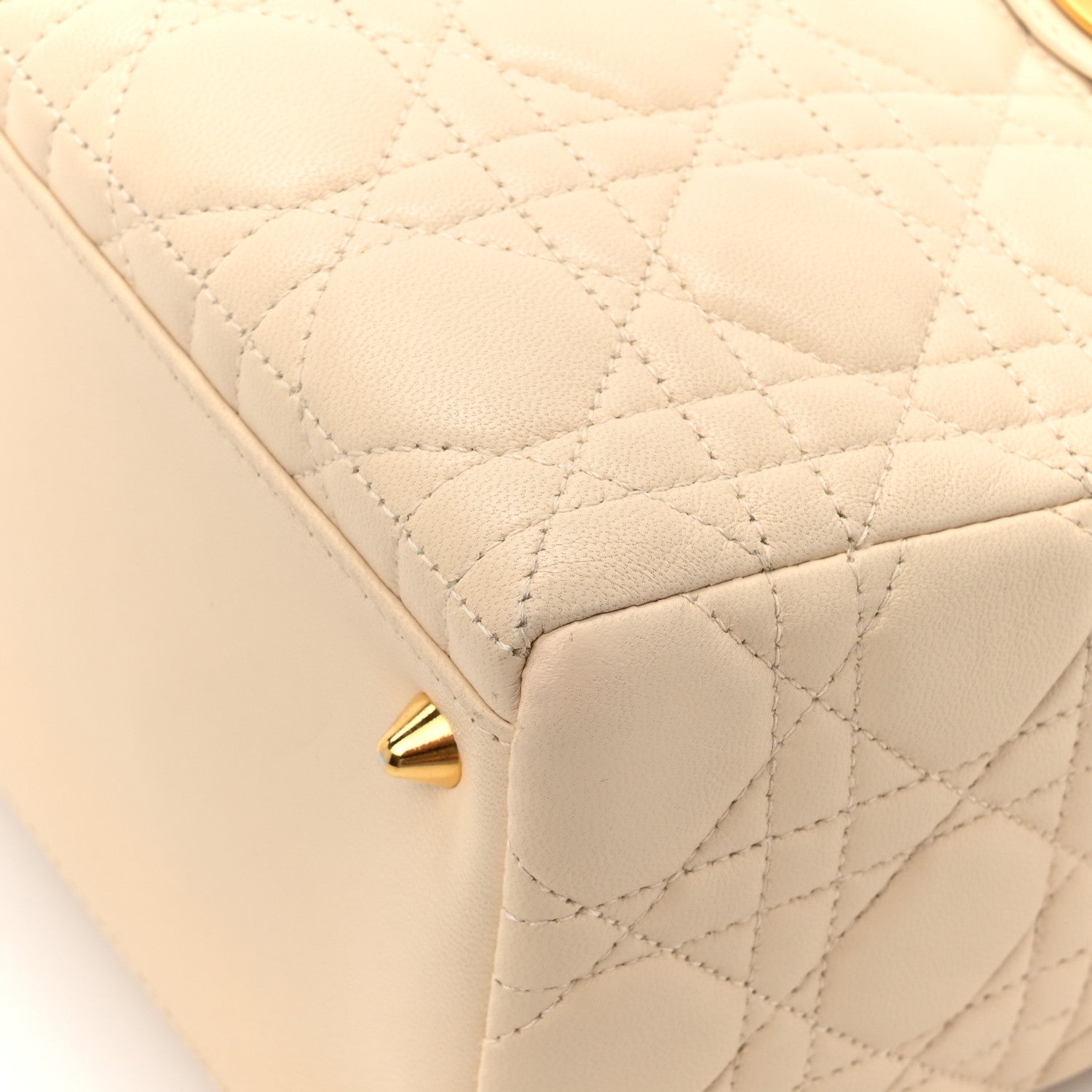 Christian Dior Lambskin Cannage Medium Lady Dior Beige 16 of 16