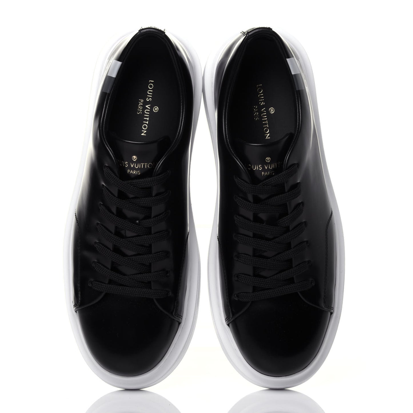 Glazed Calfskin Mens Beverly Hills Sneakers 5.5 Black