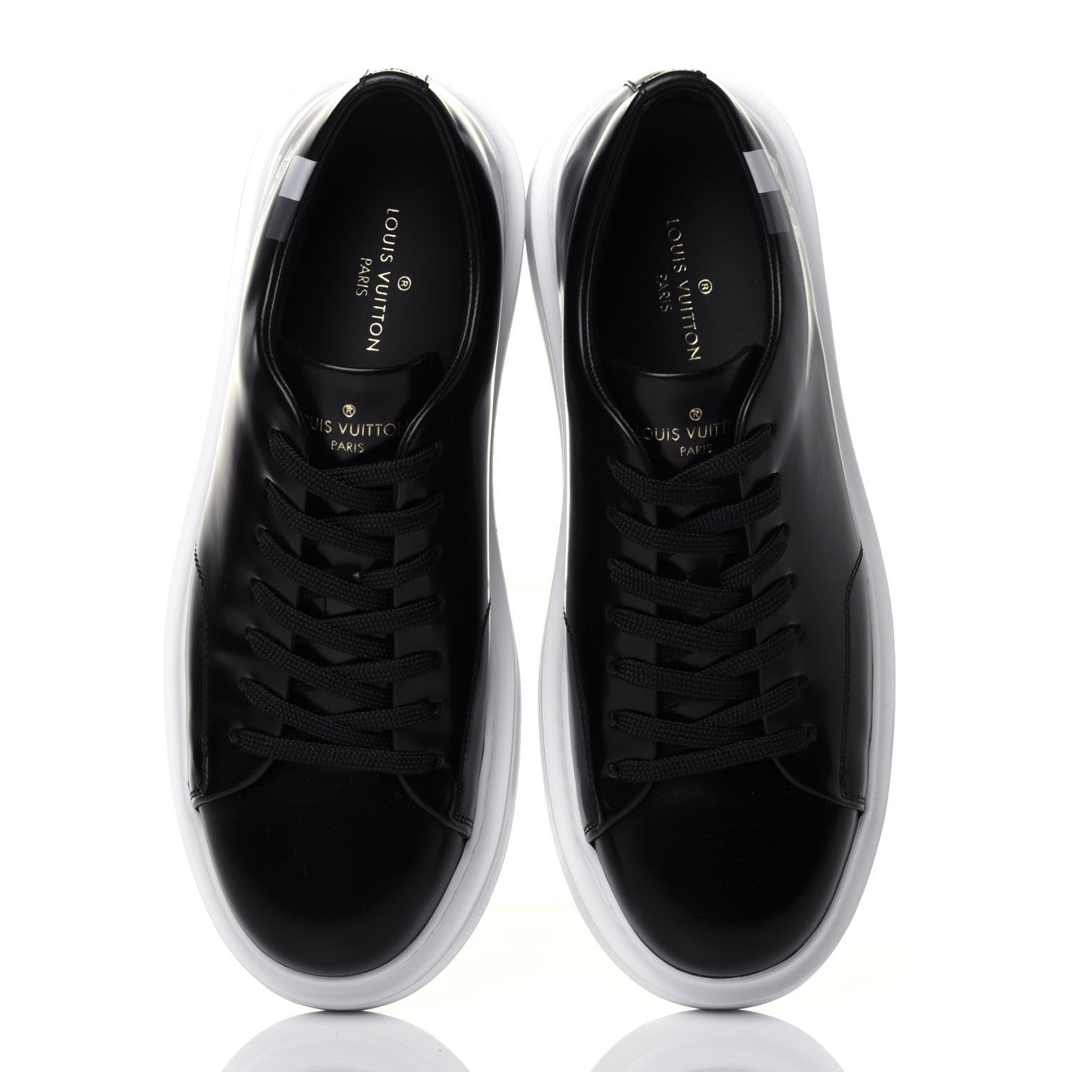 Louis Vuitton Glazed Calfskin Mens Beverly Hills Sneakers 5.5 Black 6 of 11