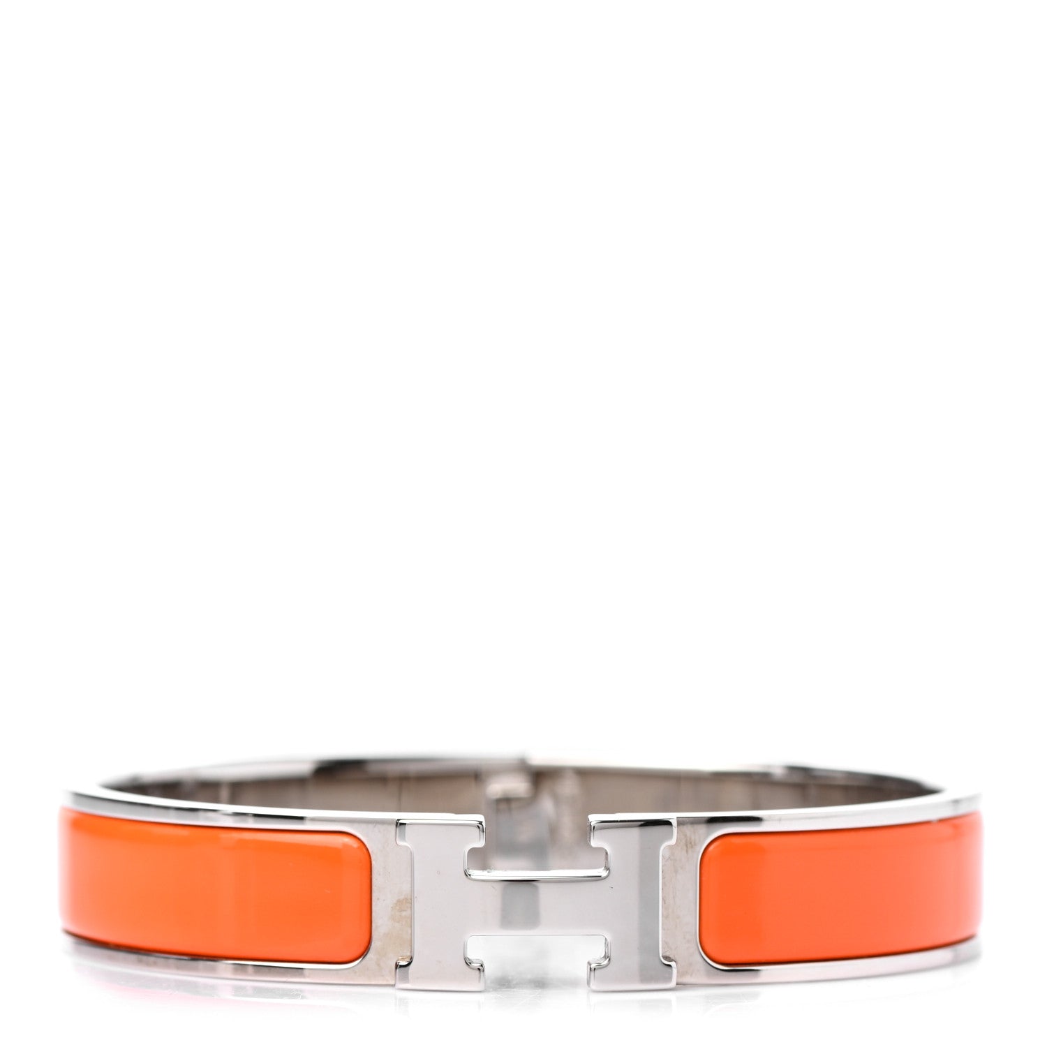 Hermes Enamel Narrow Clic Clac H Bracelet GM Orange 1 of 5