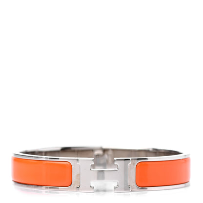 Hermes Enamel Narrow Clic Clac H Bracelet GM Orange 1 of 5
