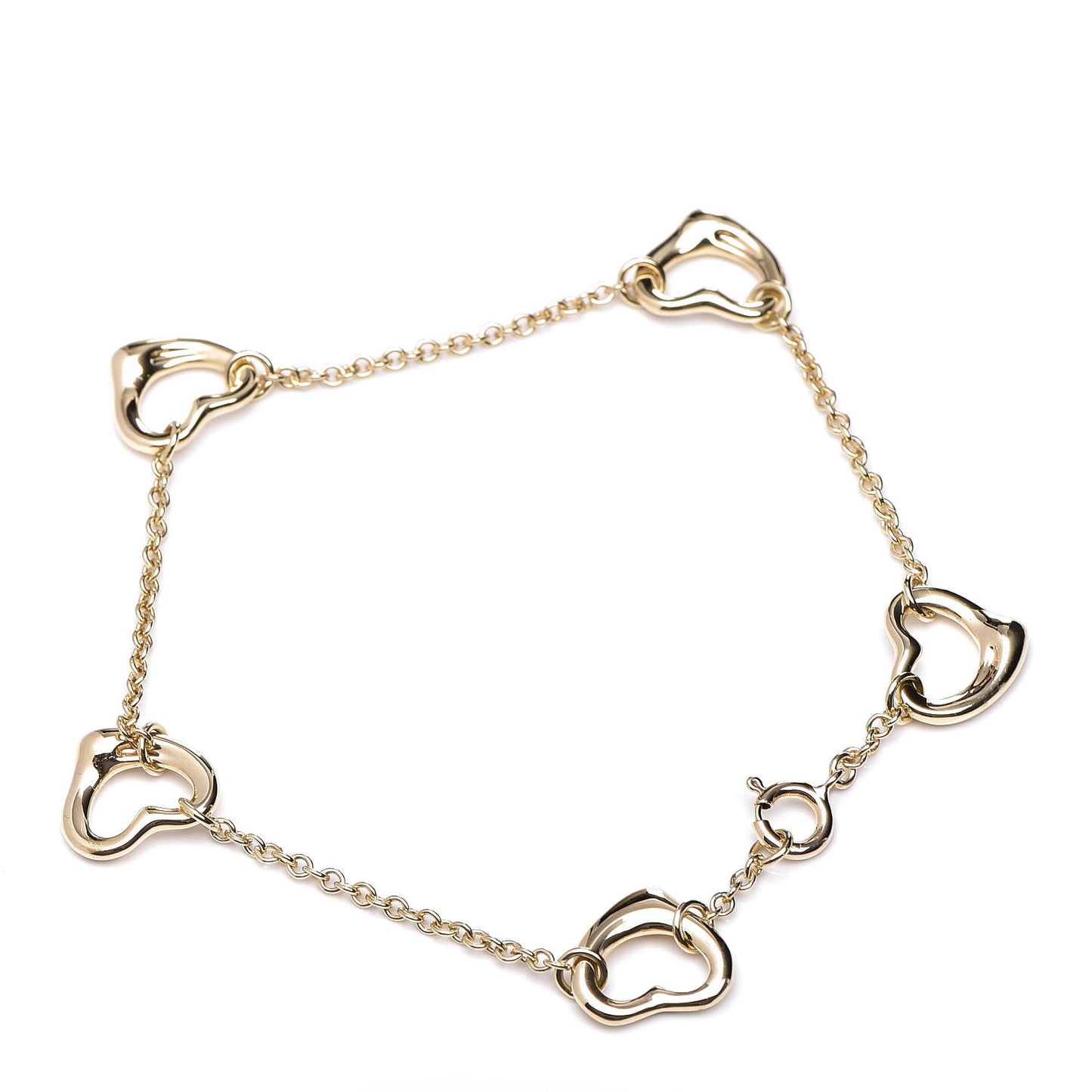 18K Yellow Gold Elsa Peretti 5 Open Heart Bracelet