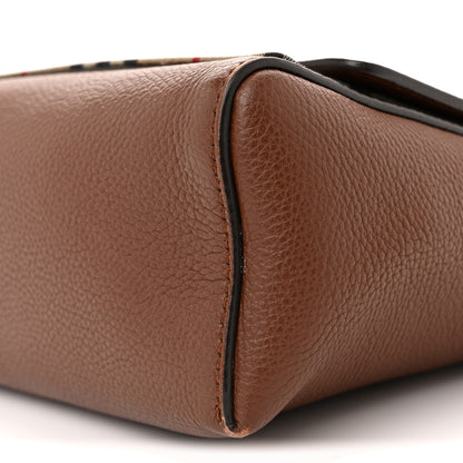 Burberry Calfskin Vintage Check Note Crossbody Bag Tan 9 of 13