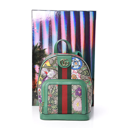 Gucci GG Supreme Monogram Flora Web Small Ophidia Day Backpack Green 12 of 12